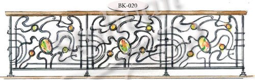 Балконное ограждение с элементами ковки BK-020 - фото 1