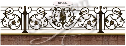 Кованое балконное ограждение BK-034 - фото 1