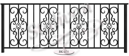 Балконное ограждение с элементами ковки BK-074 - фото 1