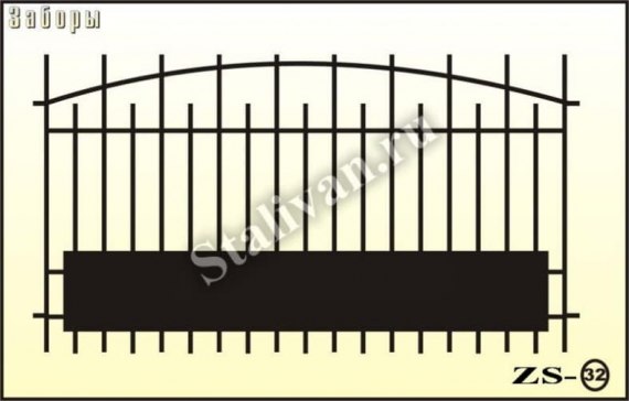 Забор сварной ZS-32 (секция арка) - фото 1