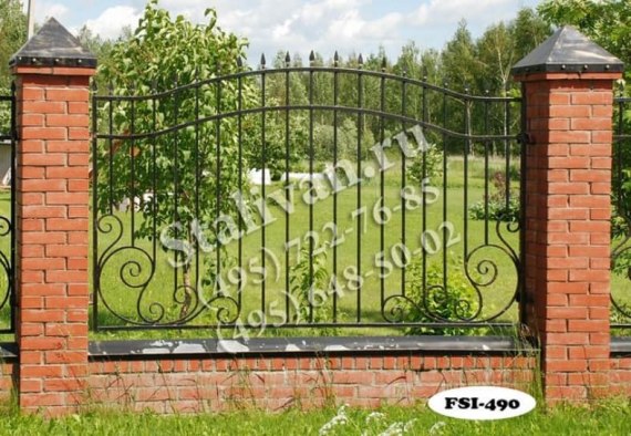 Кованая ограда FSI-490 - фото 1