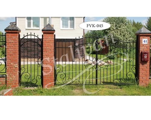 Ворота с художественной ковкой FVK-045 - фото 1