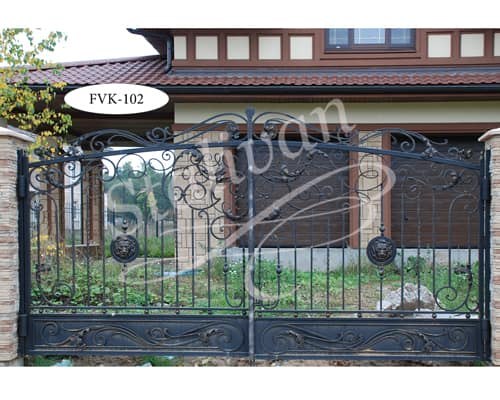 Ворота с художественной ковкой FVK-102 - фото 1