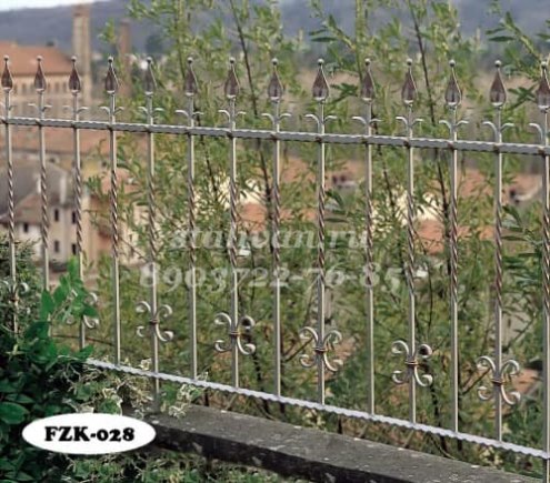 Кованый забор с патиной FZK-028 - фото 1