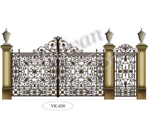 Ворота с художественной ковкой VK-039 - фото 1