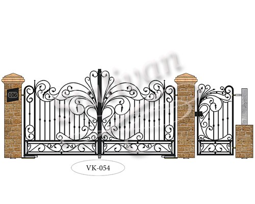 Ворота с элементами ковки VK-054 - фото 1