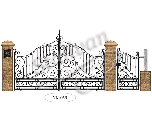 Ворота с художественной ковкой VK-059 - фото 1