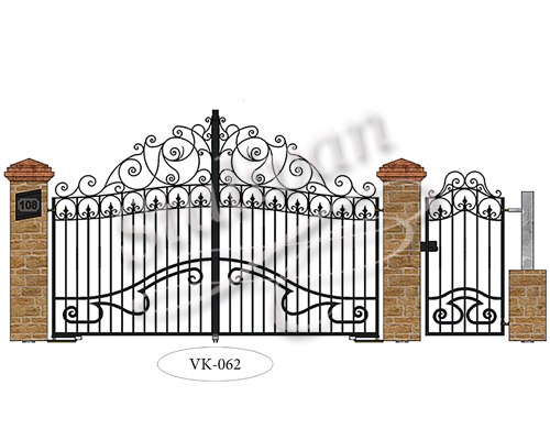 Ворота с элементами ковки VK-062 - фото 1