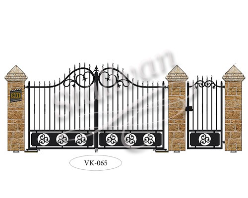 Ворота с элементами ковки VK-065 - фото 1