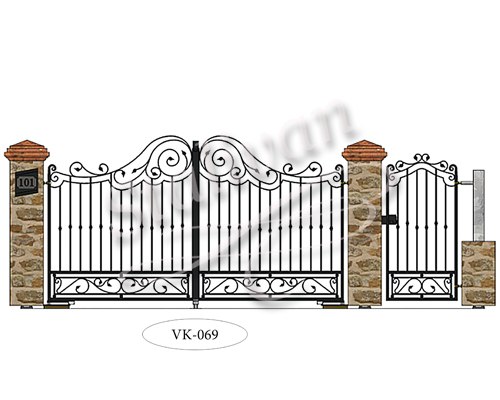 Ворота с художественной ковкой VK-069 - фото 1