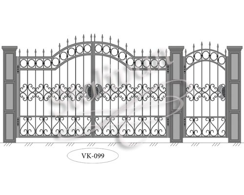 Ворота с элементами ковки VK-099 - фото 1