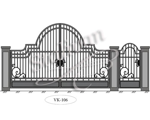 Ворота с ковкой VK-106 - фото 1