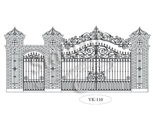Ворота с элементами ковки VK-110 - фото 1
