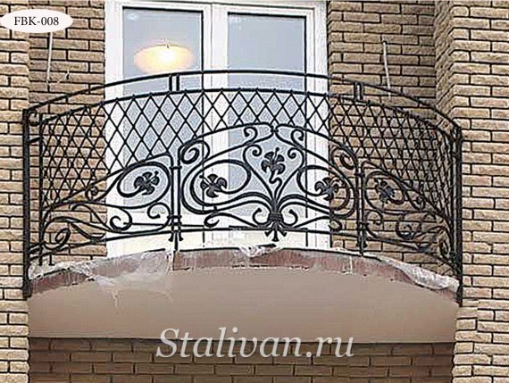 Ажурный кованый балкон FBK-008 - фото 1