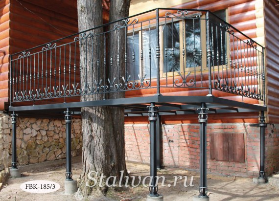 Ажурный кованый балкон FBK-185 - фото 4