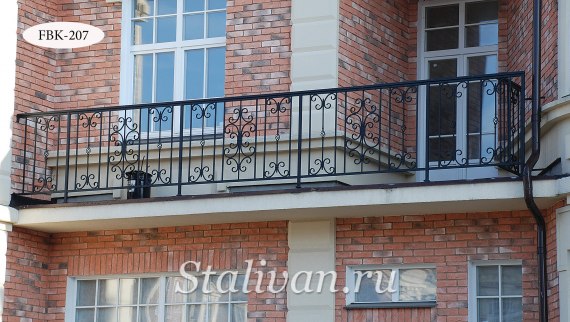 Ограждение балкона с ковкой FBK-207 - фото 1