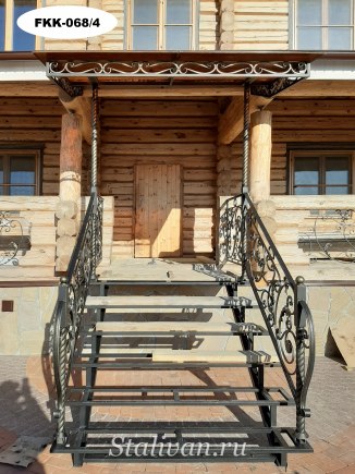 Односкатный кованый козырек FKK-068 - фото 5