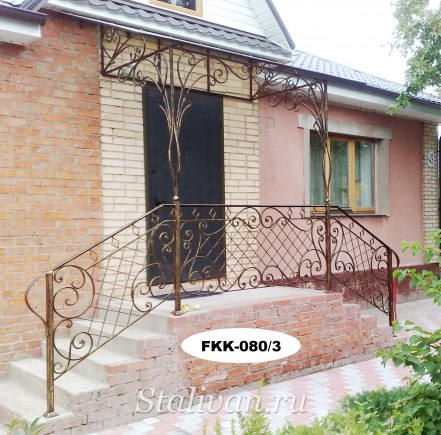 Кованый односкатный козырек над крыльцом FKK-080 - фото 5