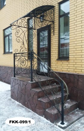 Односкатный козырек с художественной ковкой FKK-099 - фото 1