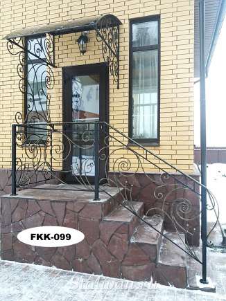 Односкатный козырек с художественной ковкой FKK-099 - фото 3