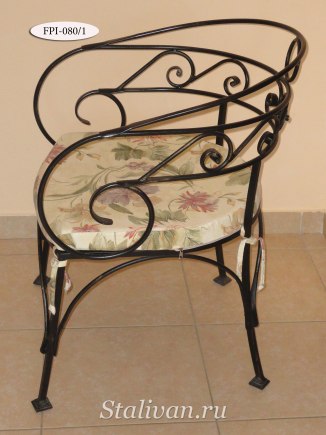 Кованый стул с узорной спинкой FPI-080 - фото 2