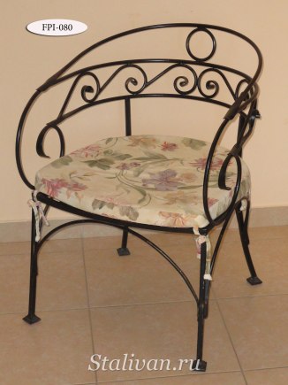 Кованый стул с узорной спинкой FPI-080 - фото 1