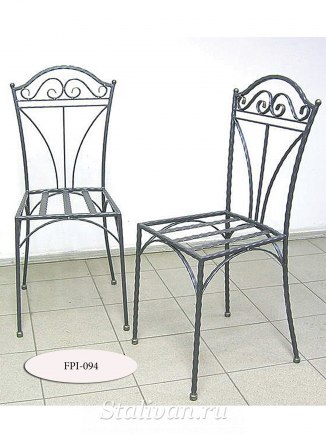 Кованый стул с узорной спинкой FPI-094 - фото 1