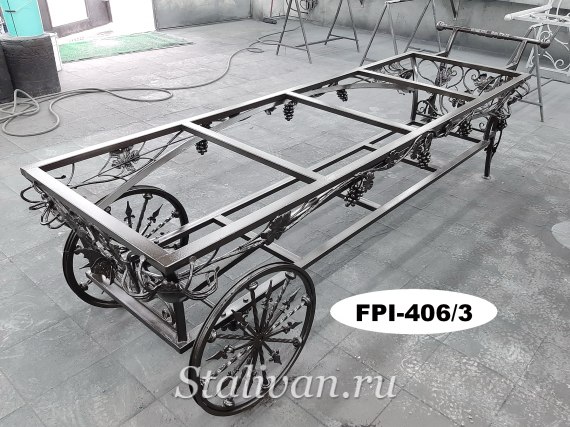 Кованое подстолье "телега" FPI-406 - фото 4