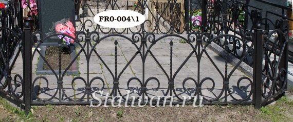 Ритуальная ограда с ковкой FRO-004 - фото 1