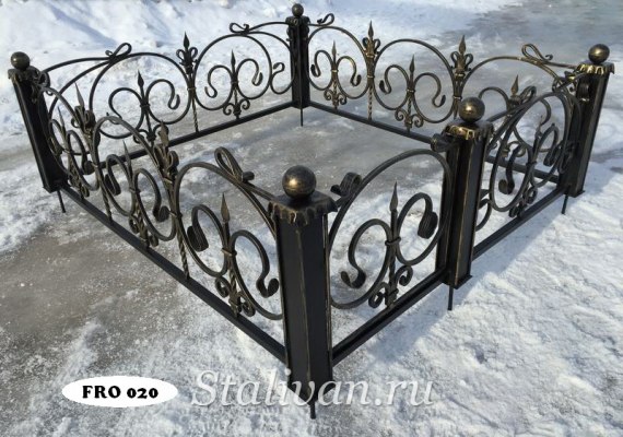 Ограда для могилы кованая FRO-020 - фото 1
