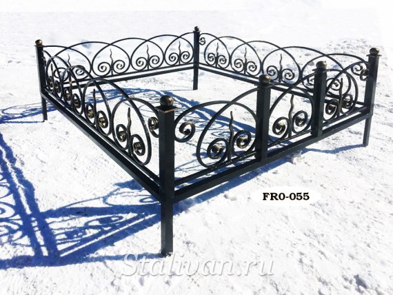Могильная ограда с элементами ковки FRO-055 - фото 1