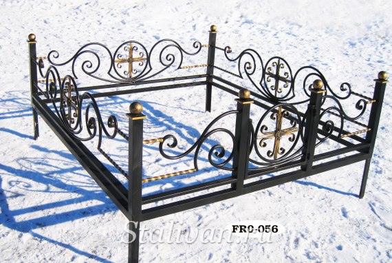 Могильная ограда с элементами ковки FRO-056 - фото 1