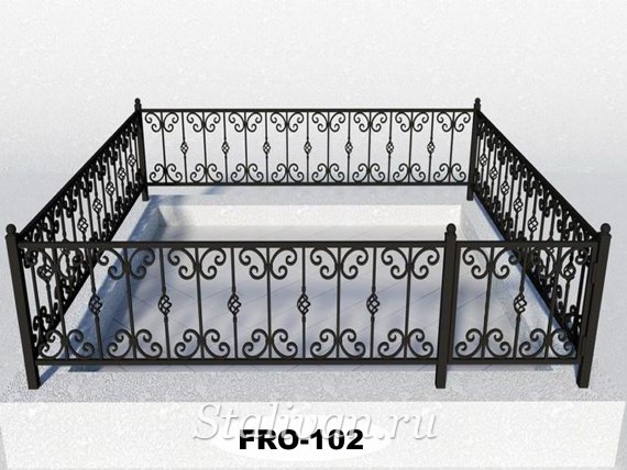 Кованая ограда на кладбище FRO-102 - фото 1