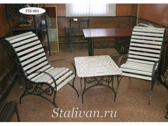 Комплект: кованые кресла и стол FSS-001 - фото 2