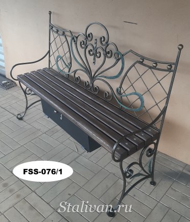 Кованая скамейка FSS-076 - фото 1