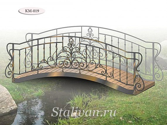 Садовый мостик с элементами ковки KM-019 - фото 1