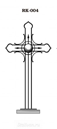 Крест с художественной ковкой RK-004 - фото 1