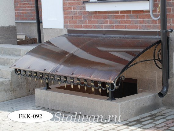Кованый козырек для крыльца FKK-092 - фото 1