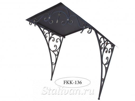 Двускатный козырек с элементами ковки FKK-136 - фото 2