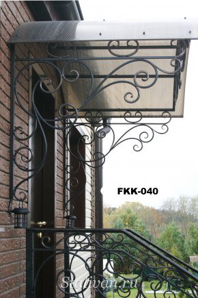 Арочный козырек с художественной ковкой FKK-040 - фото 1