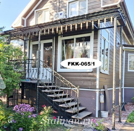 Арочный козырек с ковкой FKK-065 - фото 2