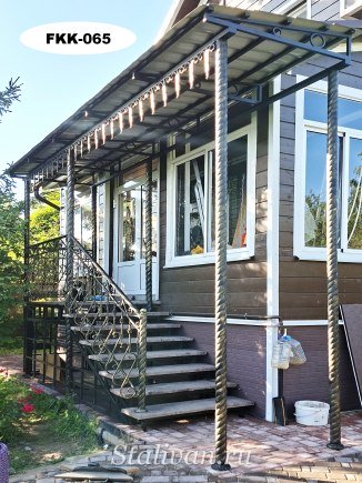 Арочный козырек с ковкой FKK-065 - фото 1