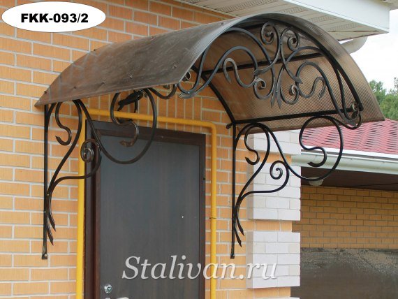 Арочный кованый козырек для крыльца FKK-093 - фото 3