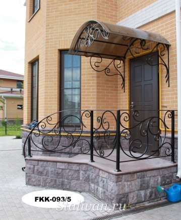 Арочный кованый козырек для крыльца FKK-093 - фото 4