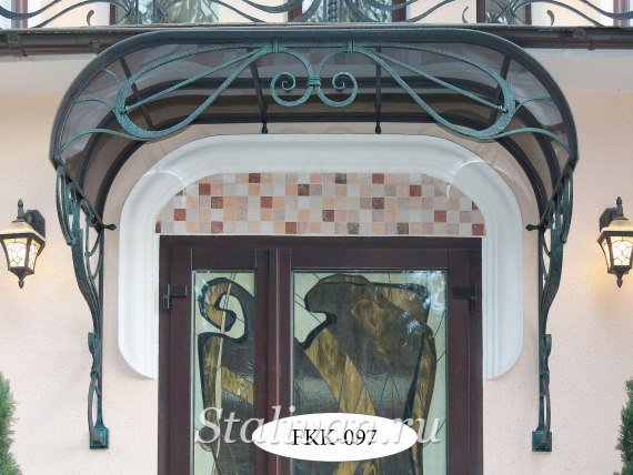 Арочный козырек с художественной ковкой FKK-097 - фото 5