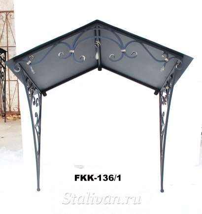 Двускатный козырек с элементами ковки FKK-136 - фото 1