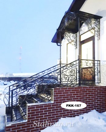 Кованый арочный козырек FKK-167 - фото 1