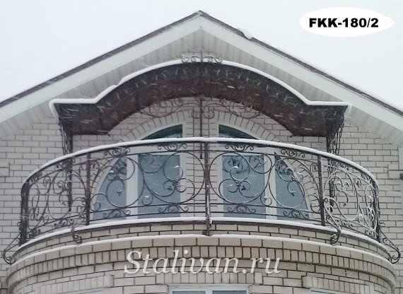 Арочный козырек с элементами ковки FKK-180 - фото 2