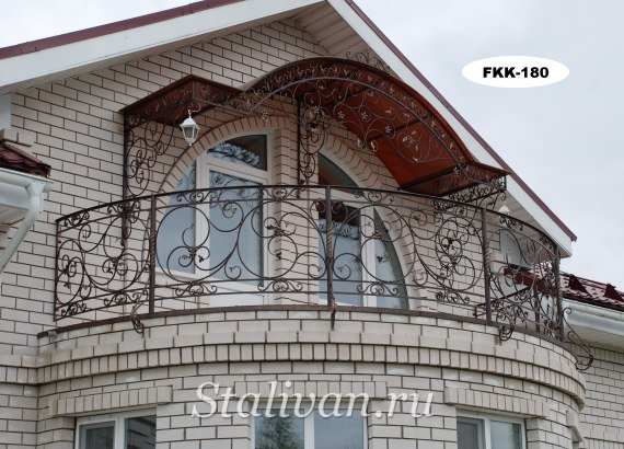 Арочный козырек с элементами ковки FKK-180 - фото 3