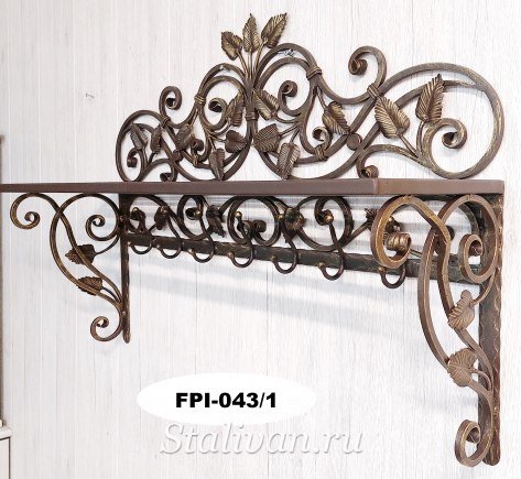 Настенная кованая вешалка FPI-043 - фото 1